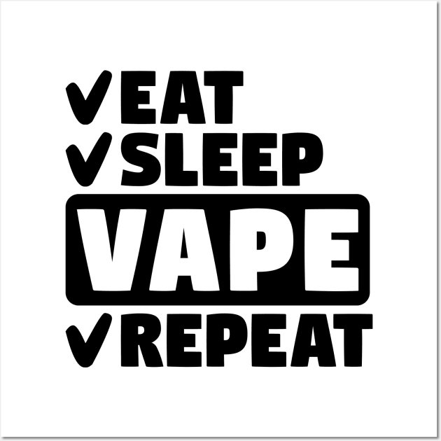 Eat, sleep, vape, repeat Wall Art by colorsplash